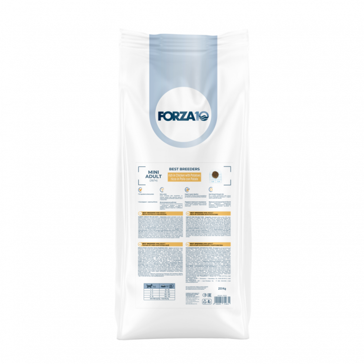 Forza10 Best Breeders Mini Adult сухой корм для взрослых собак мелких пород, богатый курицей и картофелем