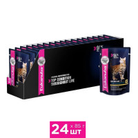 Влажный корм Eukanuba паучи для кошек старше 7 лет с курицей в соусе (упаковка 24 шт по 85 гр)