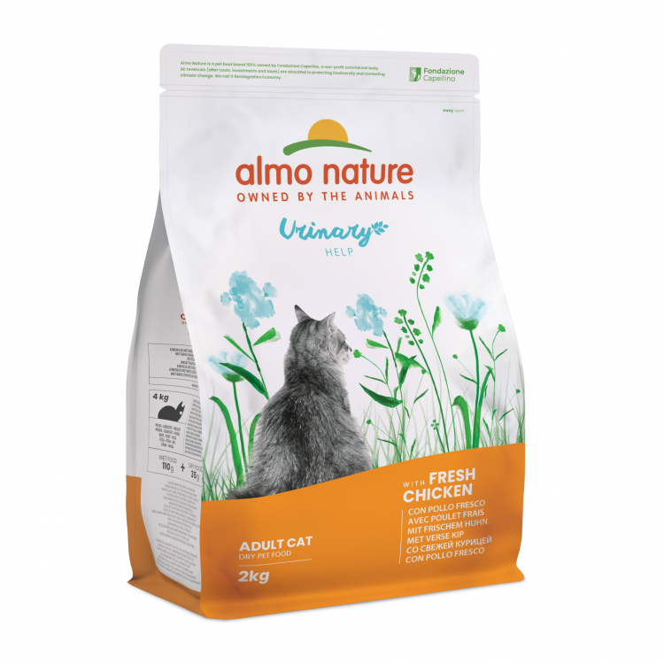 Almo Nature HOLISTIC Cухой корм для взрослых кошек со свежей курицей для профилактики мочекаменной болезни