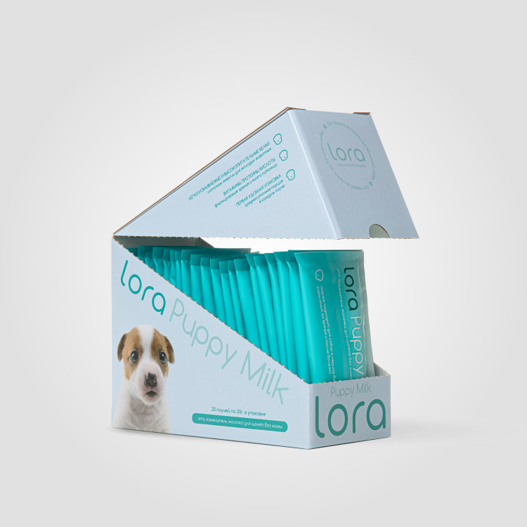 Заменитель молока для щенков Lora Puppy Milk, сухая смесь, в паучах - 30 г х 20 шт