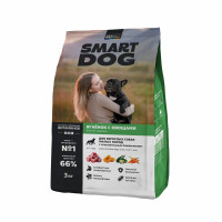 Сухой корм Smart Dog для взрослых собак мелких пород с чувствительным пищеварением с ягненком и овощами