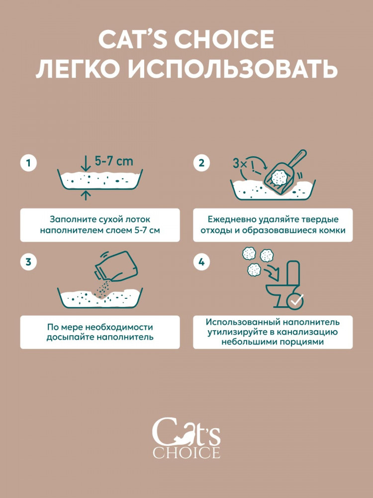 Растительный комкующийся наполнитель тофу Cat's choice с ароматом