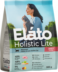Сухой корм ELATO Holistic Lite для кастрированных и стерилизованных кошек с ягненком и индейкой