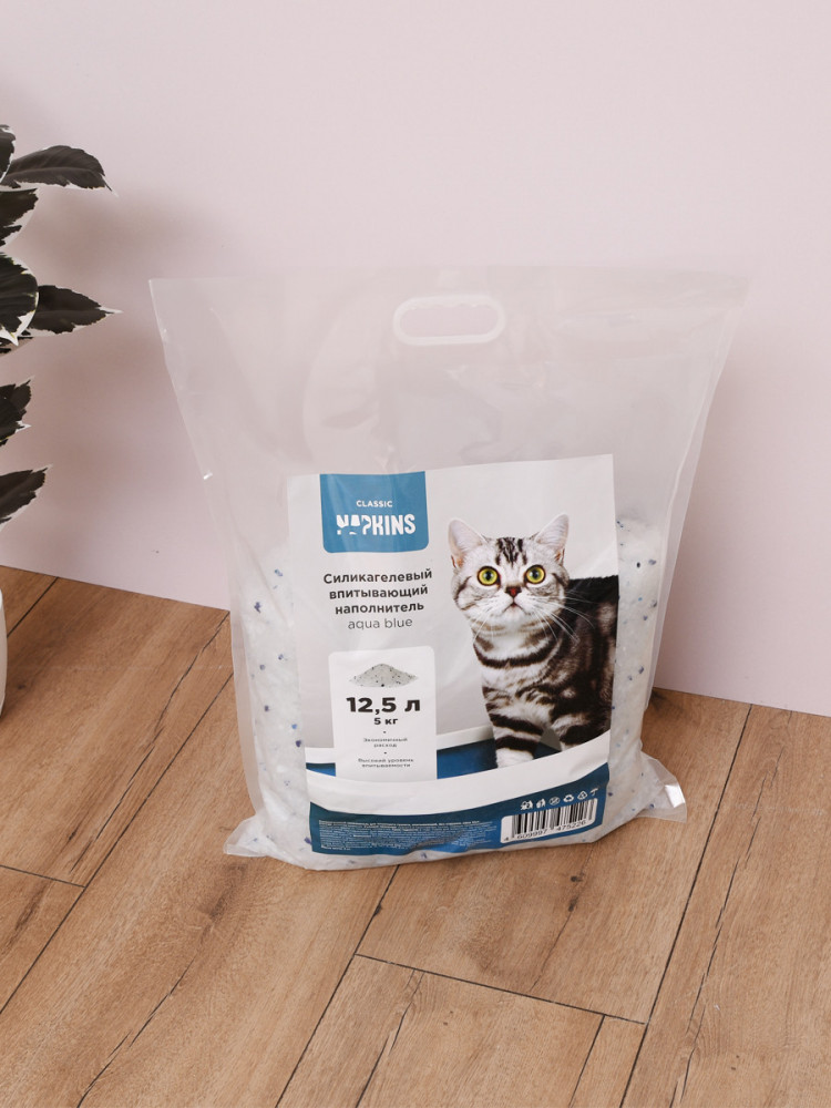 Napkins - силикагелевый наполнитель для кошек впитывающий, без отдушки, альпийская свежесть